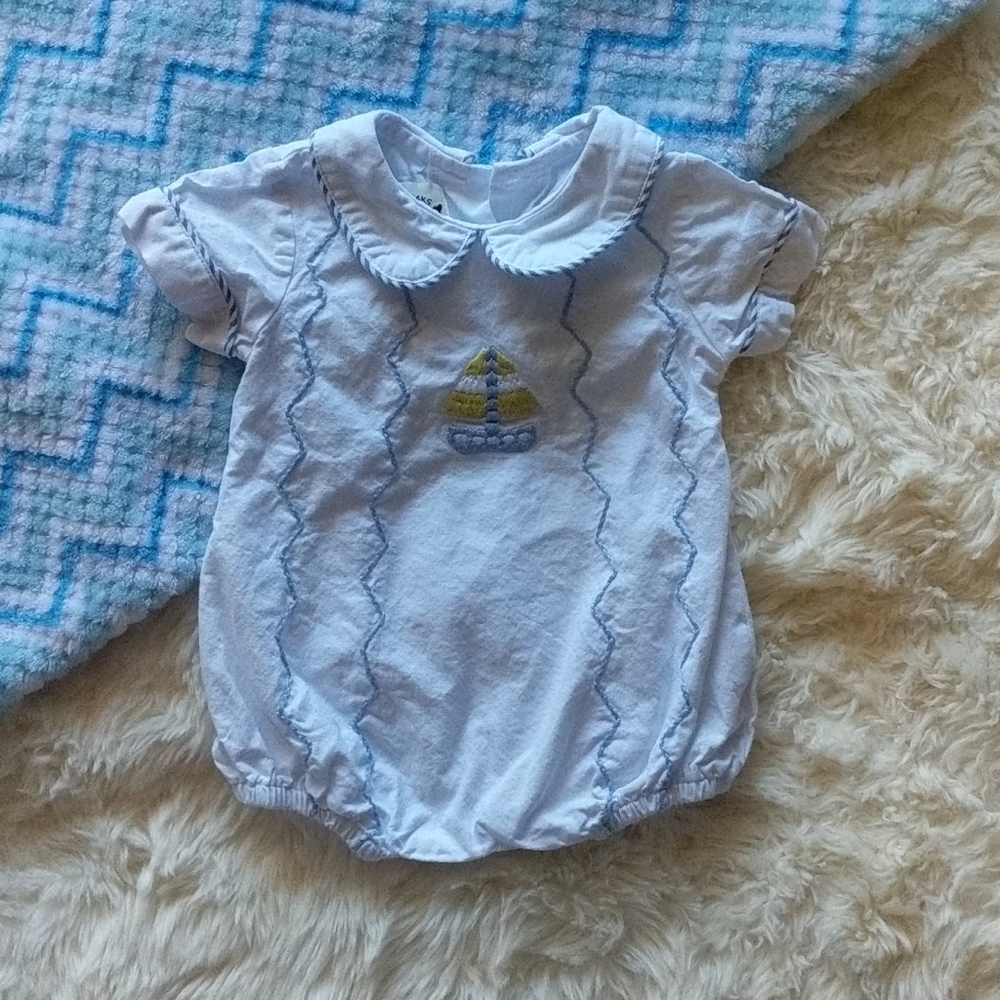 The Oaks Apparel Baby Boy Nautical Romper